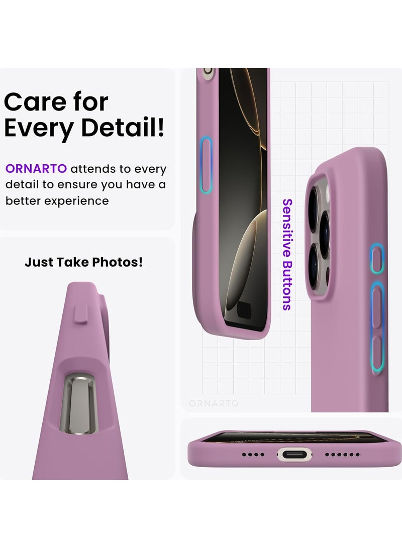 ACLIX Compatible with iPhone 16 Pro Max Case 6.9", Slim Liquid Silicone 3 Layers Soft Gel Rubber Shockproof Protective Case with Anti-Scratch Microfiber Lining - (Lilac Purple) - Image 4