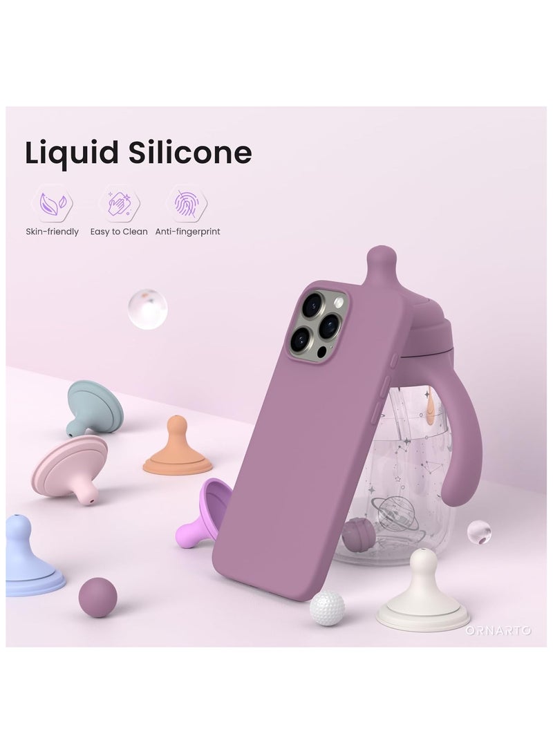 ACLIX Compatible with iPhone 16 Pro Max Case 6.9", Slim Liquid Silicone 3 Layers Soft Gel Rubber Shockproof Protective Case with Anti-Scratch Microfiber Lining - (Lilac Purple) - Image 3