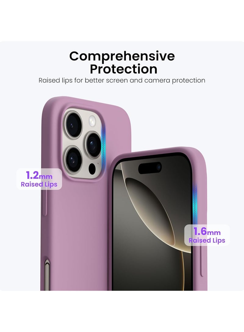 ACLIX Compatible with iPhone 16 Pro Max Case 6.9", Slim Liquid Silicone 3 Layers Soft Gel Rubber Shockproof Protective Case with Anti-Scratch Microfiber Lining - (Lilac Purple) - Image 5