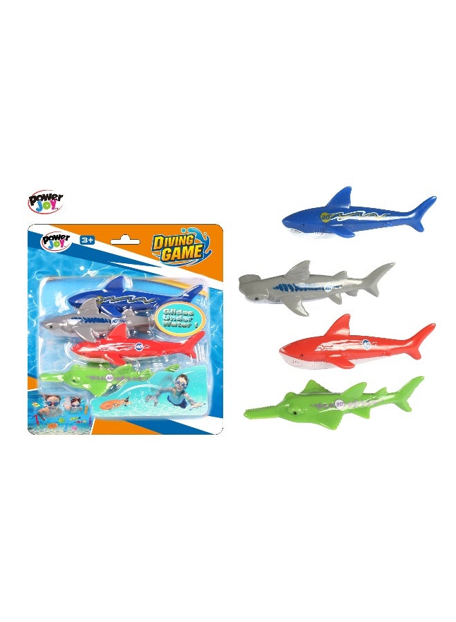 MONDO Diving Shark Variety Toys 4 Pieces - Image 1