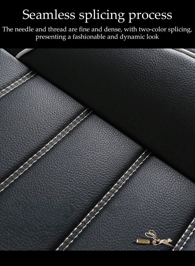 DUNISO Car Seat Cover,Universal Fully Wrapped Seat Cushion, Artificial Leather Car Backrest Seat Cover, With Headrest and Cushion,Wear Resistant And Anti Slip, Suitable For All Seasons, Suitable For Most Car Seats - Image 4