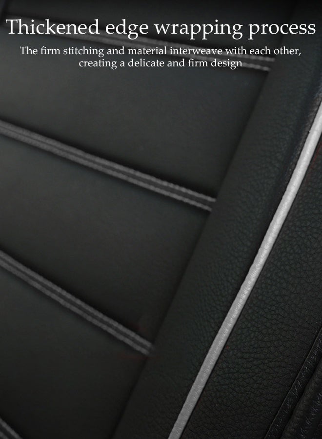 DUNISO Car Seat Cover,Universal Fully Wrapped Seat Cushion, Artificial Leather Car Backrest Seat Cover, With Headrest and Cushion,Wear Resistant And Anti Slip, Suitable For All Seasons, Suitable For Most Car Seats - Image 2