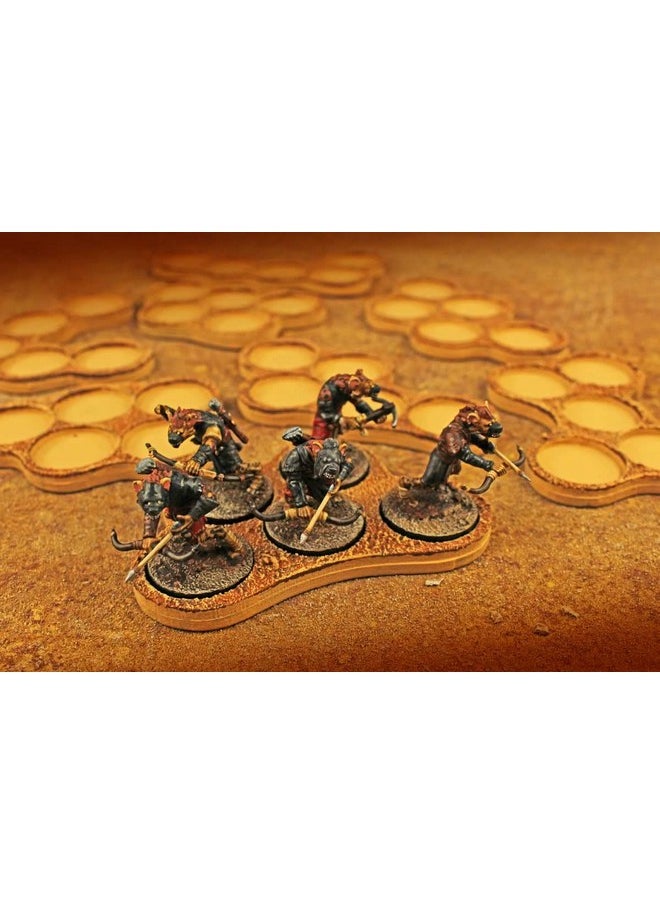 LITKO - LITKO Horde Trays | 25mm Circle Bases | Movement Tray| Movement Tray Compatible with Warhammer, Age of Sigmar, Bolt Action, Flames of War, Runewars, War of The Rings (5-Figure Horde Tray - 8 Pack) - Image 1