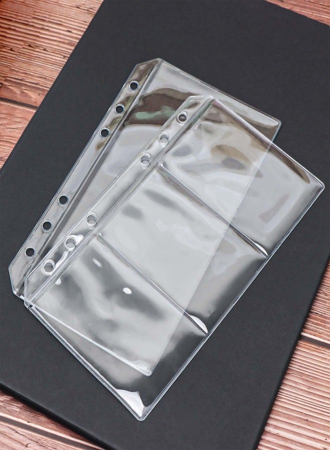 Mogoostry 12pcs A6 Binder Sleeves Double-Sided 1 Pocket 3 Pockets Clear Page Protectors Left Side Loading PVC Sheet Protector Pockets for Budgeting - Image 3