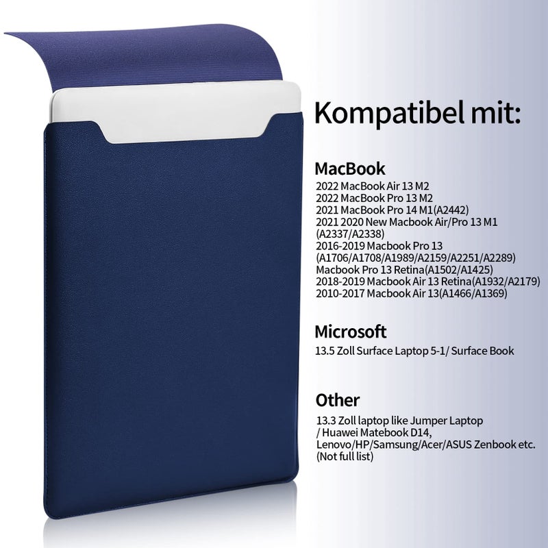 HexinYigjly 13.3-14" Laptop Sleeve, Blue, Compatible with Laptops 13.3"-14", Protects from Scratches, Water Damage, Multi-Functional Mouse Pad - Image 3