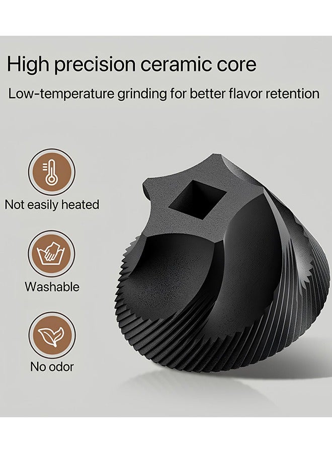 Portable Coffee Grinder, Ceramic Grinding Core, Coffee Bean Mill with Brush, Multiple Grinding Settings for Travel Home Office Coffee Shop  - Image 3