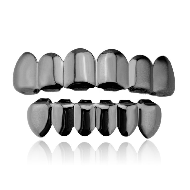 Hiphop Hip Hop Gold Braces Teeth Grillz Real Gold Plating Decorative Props Smooth Teeth Accessories - Image 1