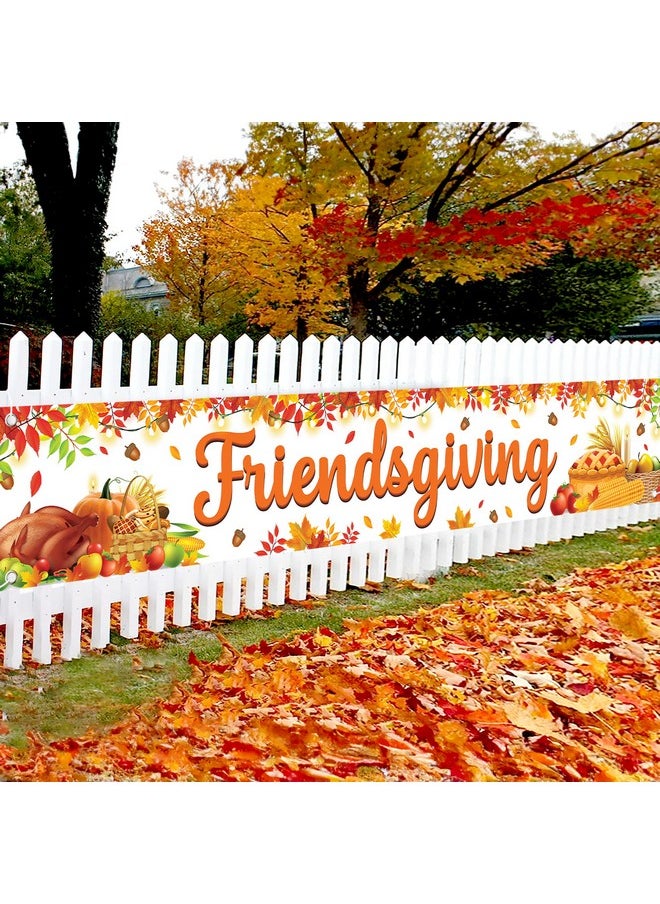KATCHON , Happy Friendsgiving Banner For Yard - Xtralarge, 120X20 Inch | Friendsgiving Yard Sign For Friendsgiving Decorations Outdoor | Happy Friendsgiving Backdrop For Friendsgiving Party Decorations  - Image 1
