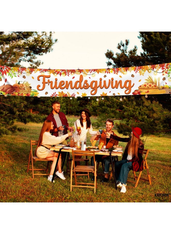 KATCHON , Happy Friendsgiving Banner For Yard - Xtralarge, 120X20 Inch | Friendsgiving Yard Sign For Friendsgiving Decorations Outdoor | Happy Friendsgiving Backdrop For Friendsgiving Party Decorations  - Image 5