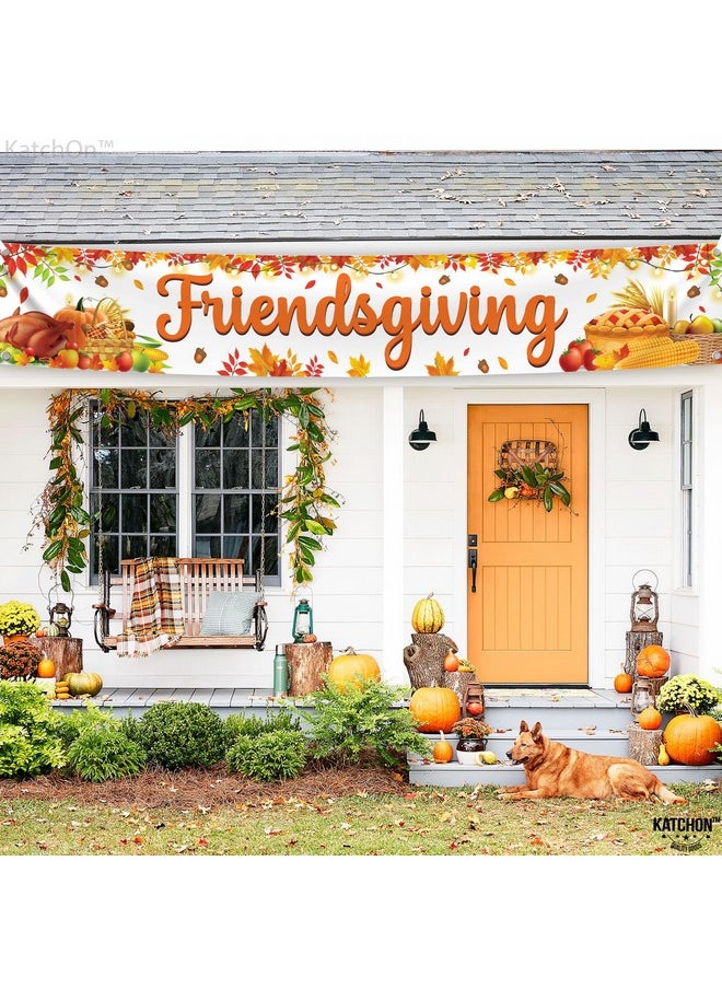 KATCHON , Happy Friendsgiving Banner For Yard - Xtralarge, 120X20 Inch | Friendsgiving Yard Sign For Friendsgiving Decorations Outdoor | Happy Friendsgiving Backdrop For Friendsgiving Party Decorations  - Image 4