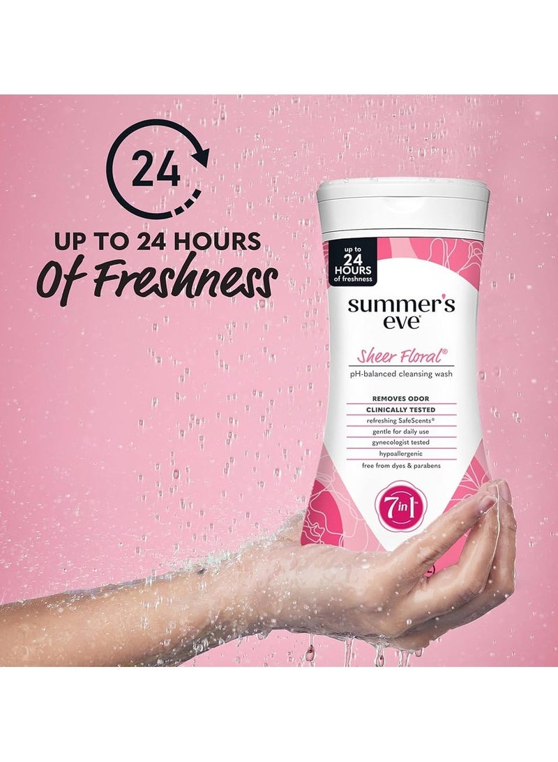 Summer's Eve Sheer Floral Cleansing Wash For Sensitive Skin 266ml - Image 1