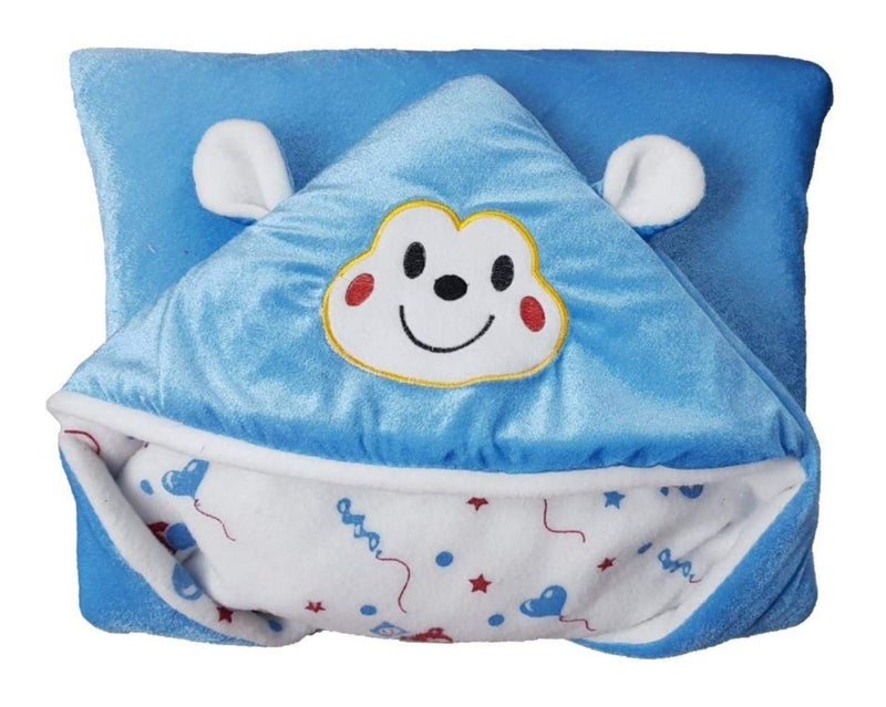 BRANDONN New Born Supersoft and Fluffy All Season Hooded Wrapper/Sleeping Bag/Baby Blanket for Babies Pack of 2 (66 x 66 cm, 0-6 Months) - Image 2