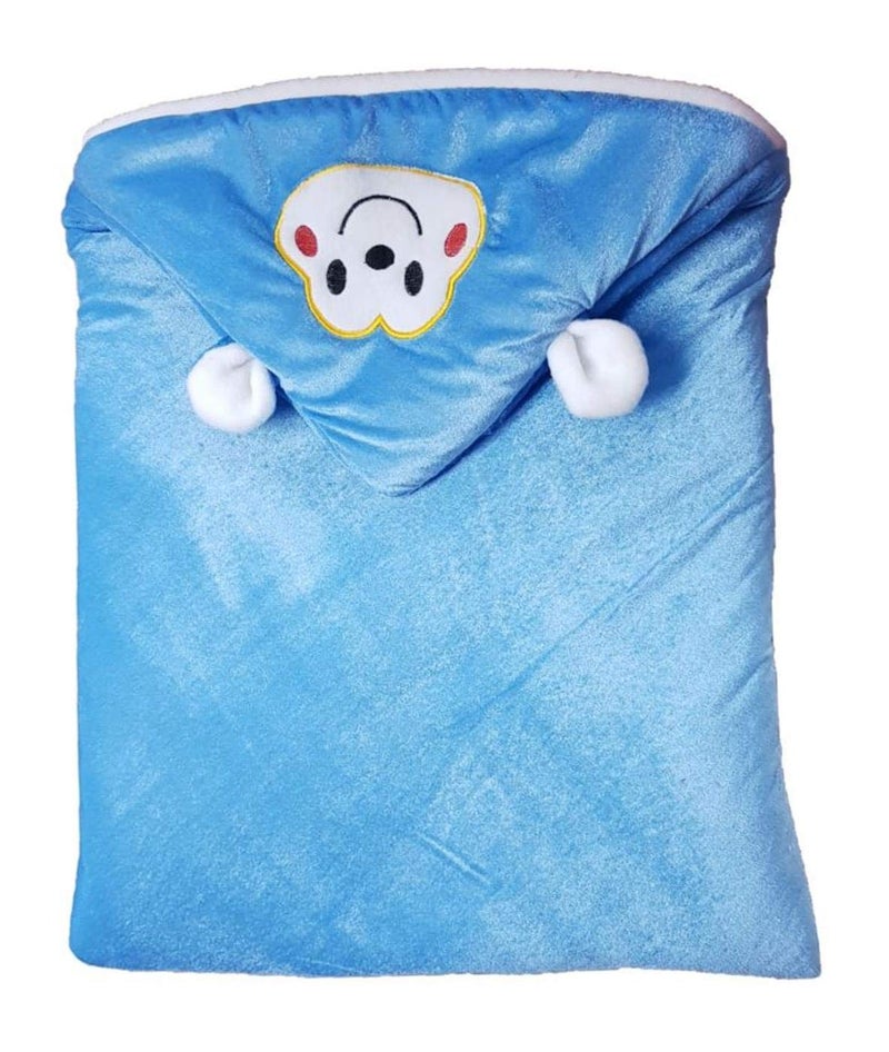 BRANDONN New Born Supersoft and Fluffy All Season Hooded Wrapper/Sleeping Bag/Baby Blanket for Babies Pack of 2 (66 x 66 cm, 0-6 Months) - Image 3