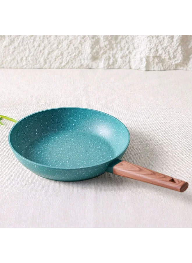 DANUBE HOME Chef's Delight Florin Fry Pan – Non-Stick Marble Coated Cooking Pan, PFOA-Free, Durable & Easy Clean – Gas, Electric, Ceramic Compatible Kitchen Cookware 28x5.5cm - Green