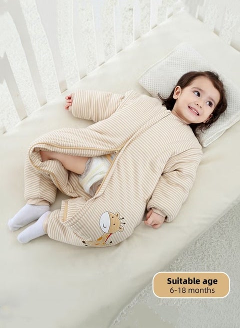 Baby Sleep Sack, Soft Baby Sleeping Bag, Swaddling Blanket, Swaddle Wrap, Pure Cotton Wearable Blankets with Removable Sleeves and Legs, Easy Zip Access Nappy Change, for Newborn Babies 6-18 Months