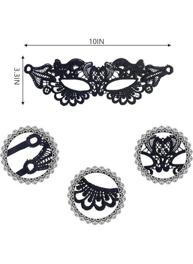HZYH Black Lace Masquerade Mask and Gloves for Women, Elegant Halloween Costume Accessories for Party, Cosplay, Prom and Masquerade Ball Outfits - Image 5