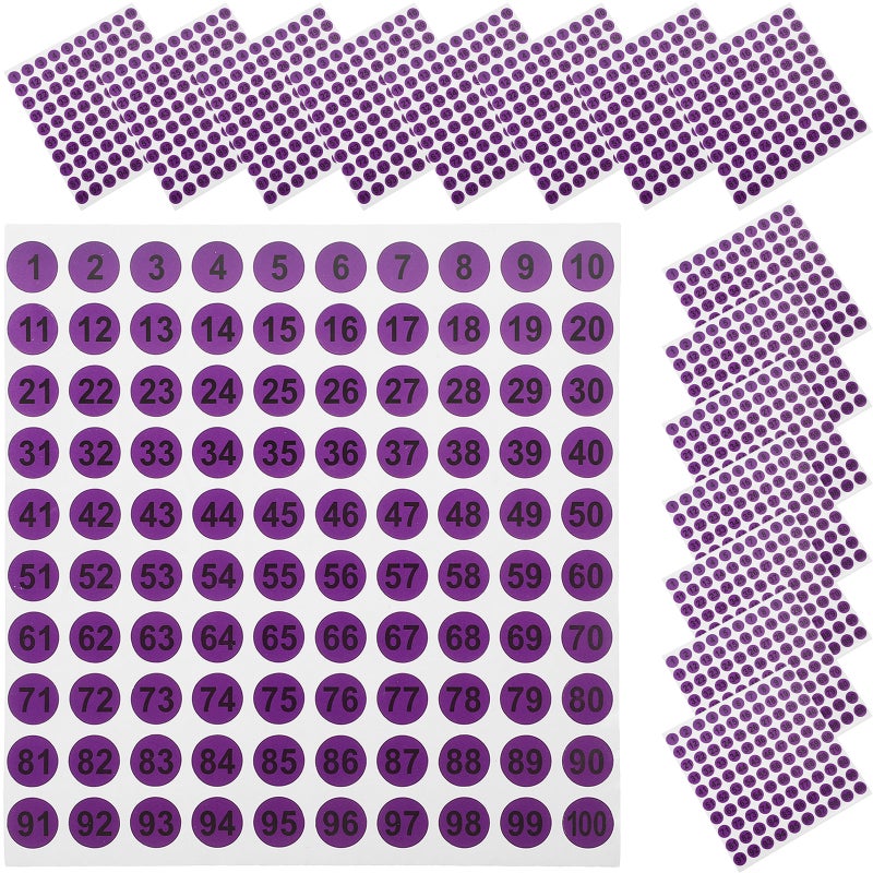 50 Sheets of Number Stickers Classification Digital Labels Number Stickers Dot Number Decal - Image 1