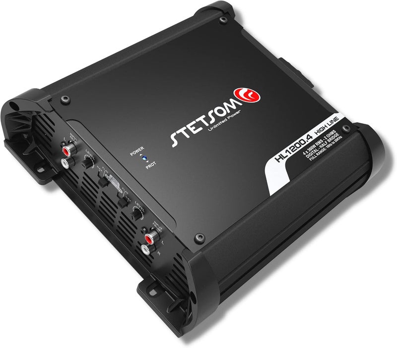 Stetsom HL 1200.4 2 Ohm Multichannel Stereo Car Audio Amplifier - 1200 Watts RMS, 4 Channel, Full Range HD Sound - Image 1
