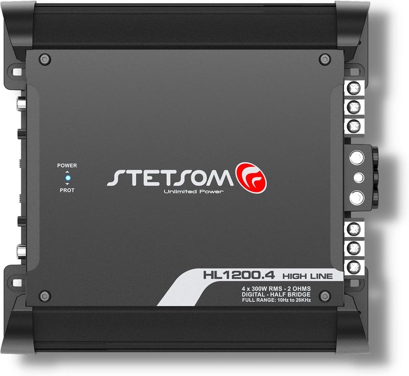 Stetsom HL 1200.4 2 Ohm Multichannel Stereo Car Audio Amplifier - 1200 Watts RMS, 4 Channel, Full Range HD Sound - Image 2