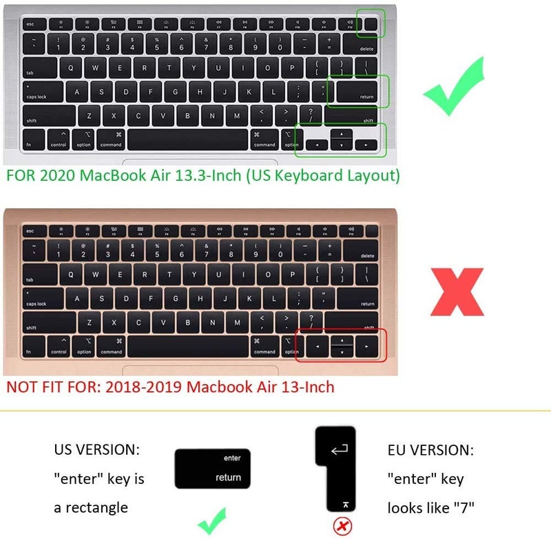 Oaky Keyboard Protector Compatible with MacBook Air 13 inch 2020 Release Model A2179 Soft Silicone Waterproof Dust-Proof Ultra Thin Keyboard Cover Skin for MacBook Air 13 2020 - Silicon Clear - Image 2
