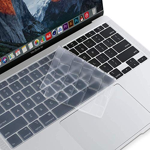 Oaky Keyboard Protector Compatible with MacBook Air 13 inch 2020 Release Model A2179 Soft Silicone Waterproof Dust-Proof Ultra Thin Keyboard Cover Skin for MacBook Air 13 2020 - Silicon Clear - Image 1