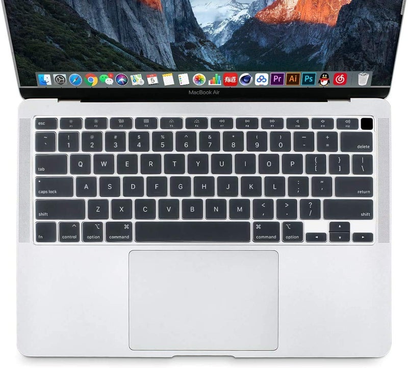 Oaky Keyboard Protector Compatible with MacBook Air 13 inch 2020 Release Model A2179 Soft Silicone Waterproof Dust-Proof Ultra Thin Keyboard Cover Skin for MacBook Air 13 2020 - Silicon Clear - Image 3