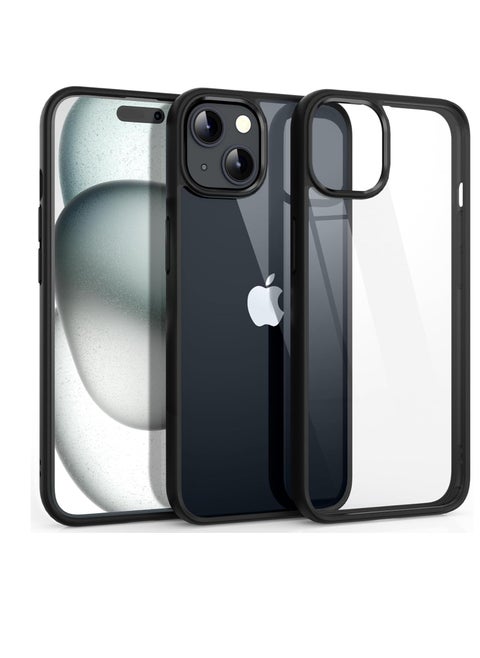Case Compatible With iPhone 15+ Plus/iPhone 14 Plus 6.7-Inch, Crystal Clear Case [Not Yellowing] [Drop Protection] Shockproof Case Transparent Protective Slim Cover Phone (Black)