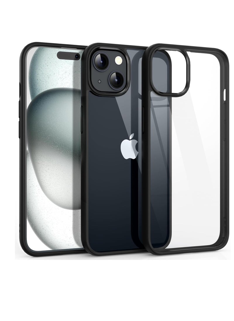 Generic - Case Compatible With iPhone 15+ Plus/iPhone 14 Plus 6.7-Inch, Crystal Clear Case [Not Yellowing] [Drop Protection] Shockproof Case Transparent Protective Slim Cover Phone (Black) - Image 1