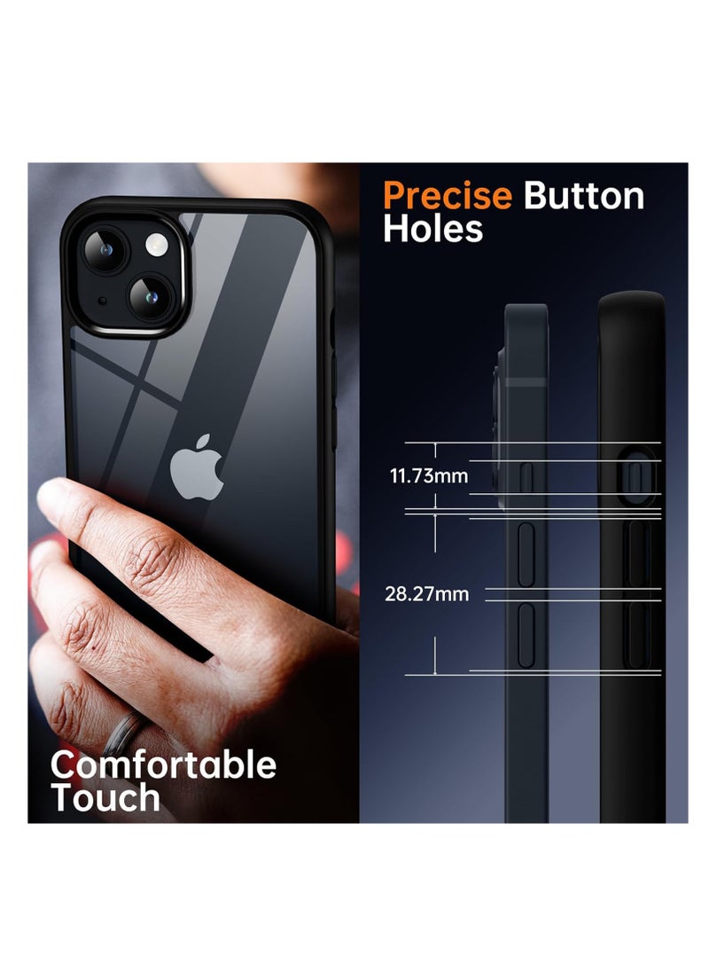 Generic - Case Compatible With iPhone 15+ Plus/iPhone 14 Plus 6.7-Inch, Crystal Clear Case [Not Yellowing] [Drop Protection] Shockproof Case Transparent Protective Slim Cover Phone (Black) - Image 1