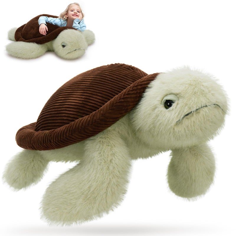 MorisMos Giant Sea Turtle Stuffed Animal Plush Pillow 4ft 51 Lifesize Stuffed Turtle Plush Toy for Kid AdultLarge Tortoise Toy Gift for Marine Lovers Cuddly Ocean Creature DecorCECPC Certified - Image 3