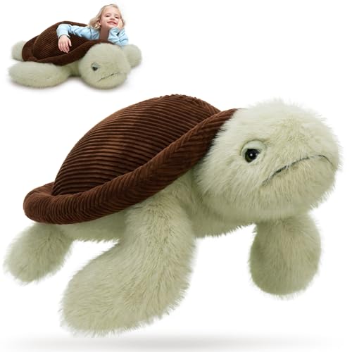 MorisMos Giant Sea Turtle Stuffed Animal Plush Pillow 4ft 51 Lifesize Stuffed Turtle Plush Toy for Kid AdultLarge Tortoise Toy Gift for Marine Lovers Cuddly Ocean Creature DecorCECPC Certified - Image 1