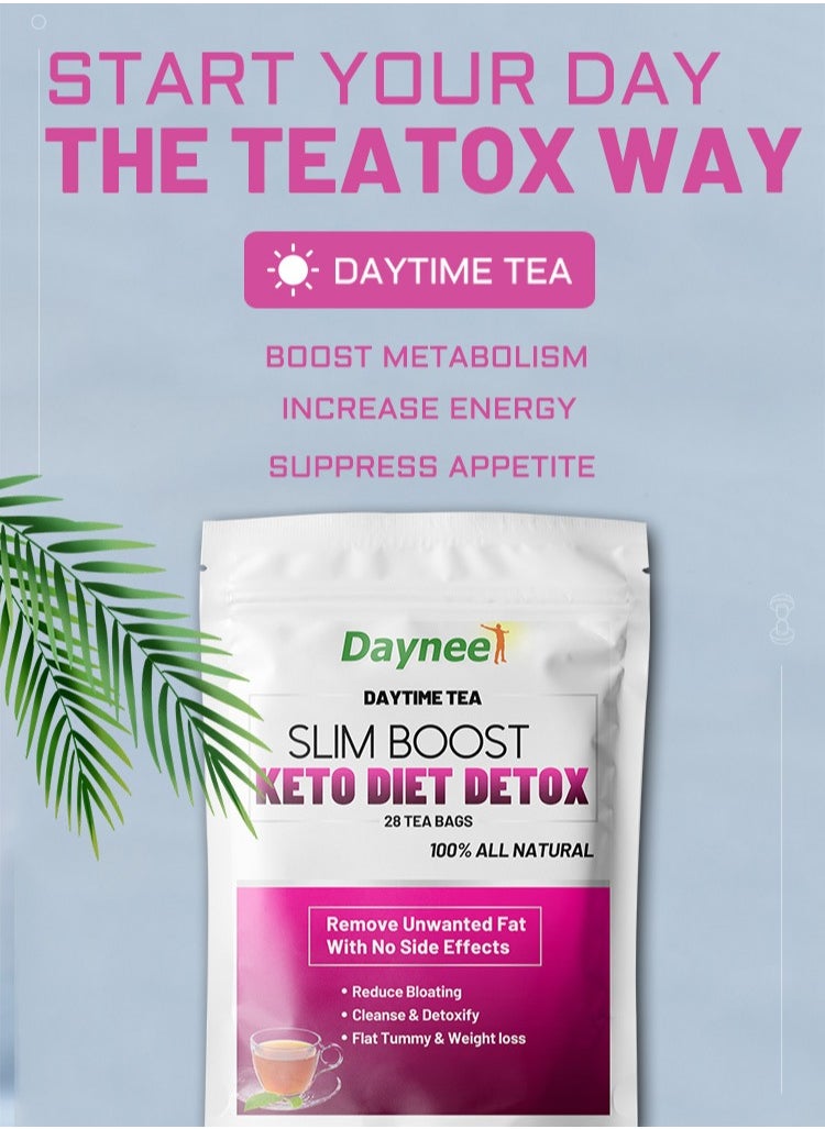 Daynee - daytime tea ,slim boost keto diet detox , 100% all natural ,detox tummy tea bags, weight loss slimming tea, support healthy digestive and metabolism,28 bags - Image 1