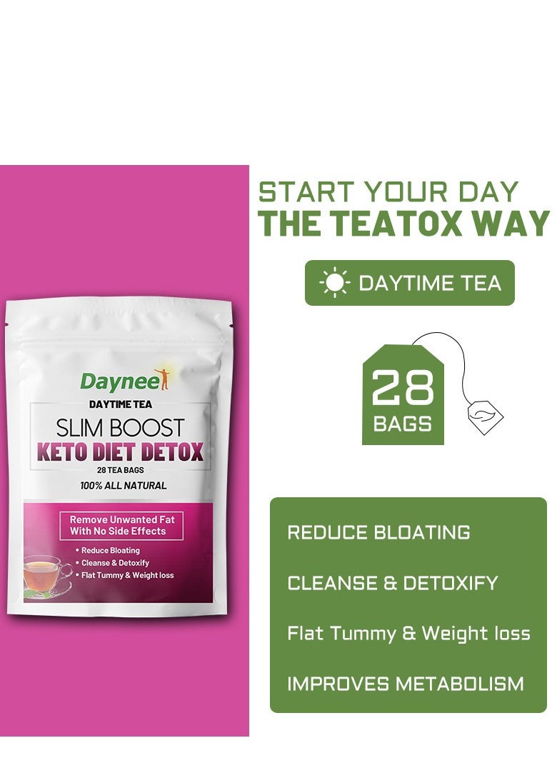 Daynee - daytime tea ,slim boost keto diet detox , 100% all natural ,detox tummy tea bags, weight loss slimming tea, support healthy digestive and metabolism,28 bags - Image 1