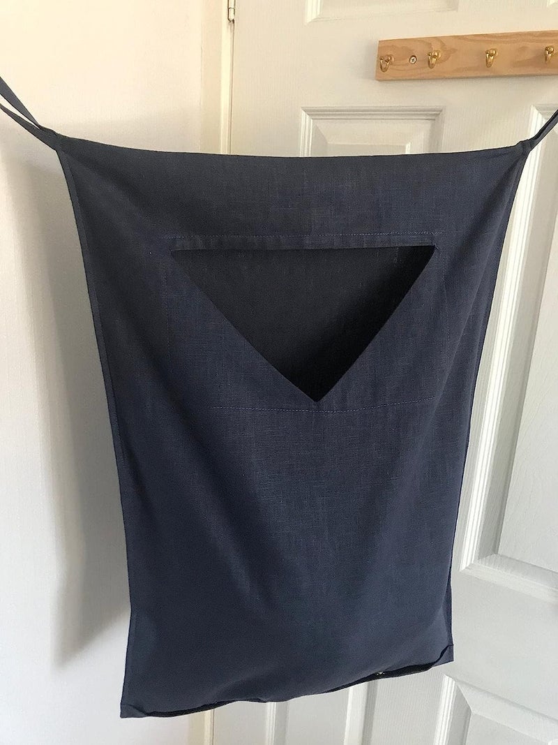 INDIAN DECOR 91336 Door Hanging Laundry Hamper Bag with bottom opening Hanging Laundry Hamper Linen Hamper Basket Over The Door Laundry Bag Dorm Room Laundry Bag College Laundry Bag Black - Image 1