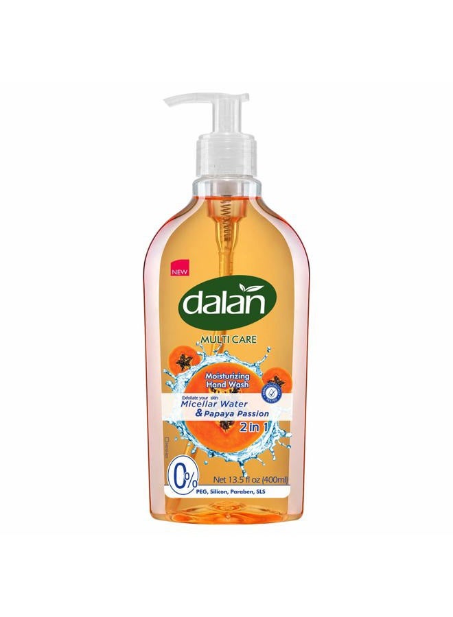 Dalan Papaya Passion Multicare Ultra Moisturizing Liquid Hand Soap for Normal and Dry Hands Fresh Clean and Soft Feeling (13.5 Fl Oz / 400 mL (Pack of 3)) - Image 3