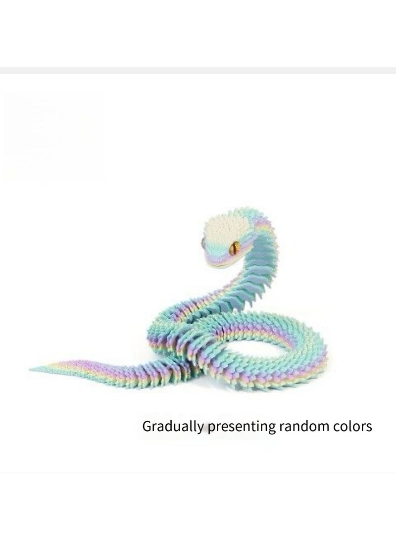 3D printed snake toy model with movable joints, three-dimensional shape animal decorations, gift color: gradient color, 40 cm,"Random Gradient Color"  - Image 2