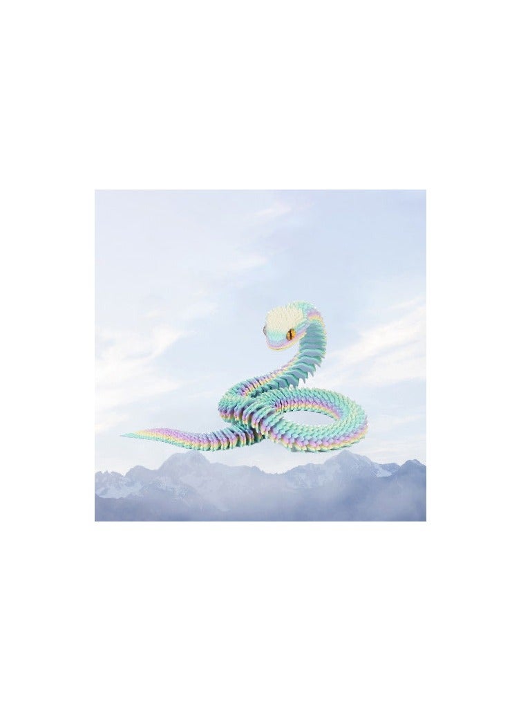 3D printed snake toy model with movable joints, three-dimensional shape animal decorations, gift color: gradient color, 40 cm,"Random Gradient Color"  - Image 4
