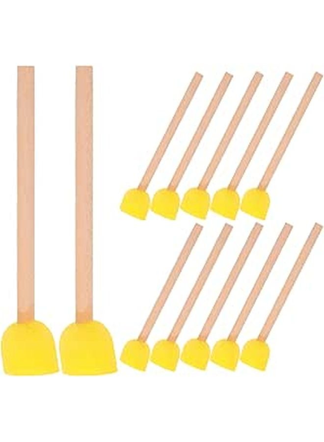 100pcs Round Sponge Paint Brushes With Wood Handles For DIY Craft Painting - Image 1