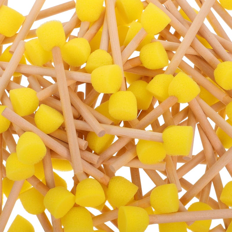 100pcs Round Sponge Paint Brushes With Wood Handles For DIY Craft Painting - Image 4