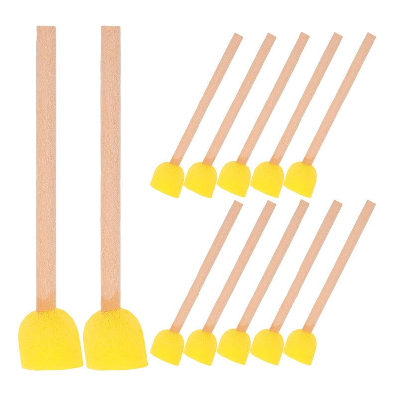 100pcs Round Sponge Paint Brushes With Wood Handles For DIY Craft Painting - Image 2