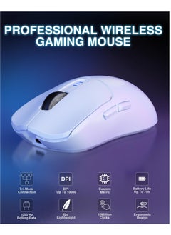 AULA SC580 Wireless Gaming Mouse Tri-Mode 2.4G/BT5.0/USB-C Ergonomic Computer Mouse  - Image 2