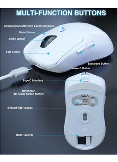 AULA SC580 Wireless Gaming Mouse Tri-Mode 2.4G/BT5.0/USB-C Ergonomic Computer Mouse  - Image 5
