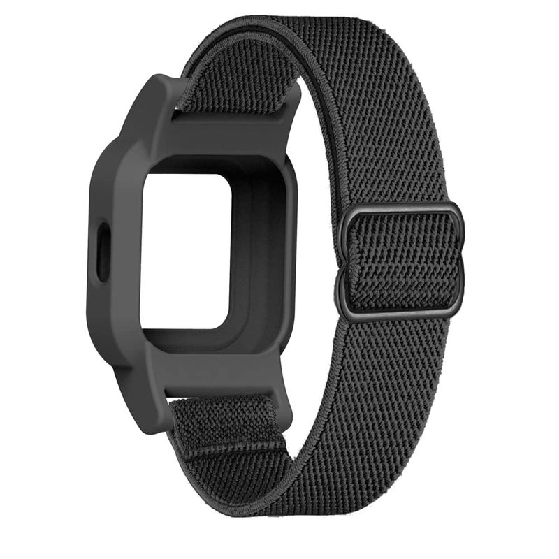 C2D JOY Stretchy Loop Nylon Strap Compatible with Garmin vivofit Jr 3 Bands Watch Adjustable Elastic Sport Wristband - Black - Image 1