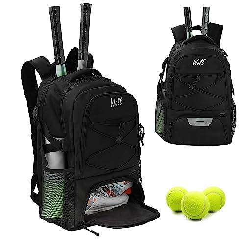 WOLT Tennis Bag - Large Tennis Racket Backpack for Men & Women - Ventilated Shoe Compartment - Holds 2 Rackets - Image 1