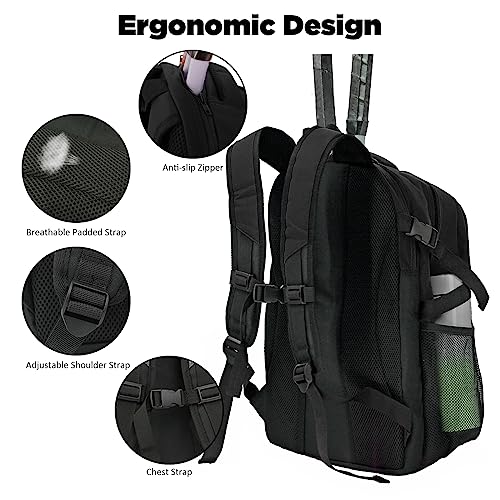 WOLT Tennis Bag - Large Tennis Racket Backpack for Men & Women - Ventilated Shoe Compartment - Holds 2 Rackets - Image 5