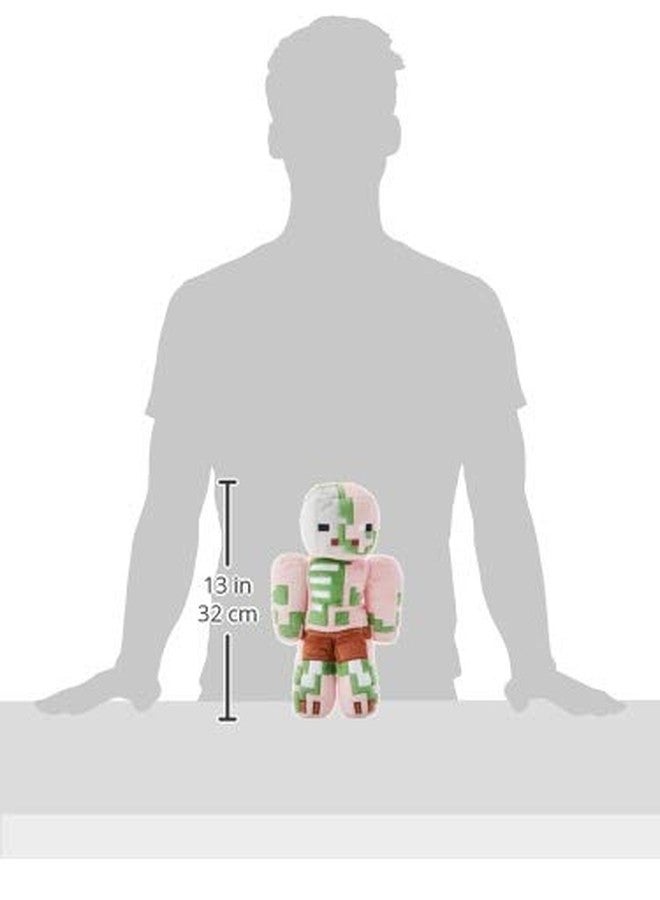 جينكس لعبة جينكس ماينكرافت زومبي بيجمان المحشوة، متعددة الألوان، ارتفاع 12 بوصة، مع صندوق عرض - Image 3