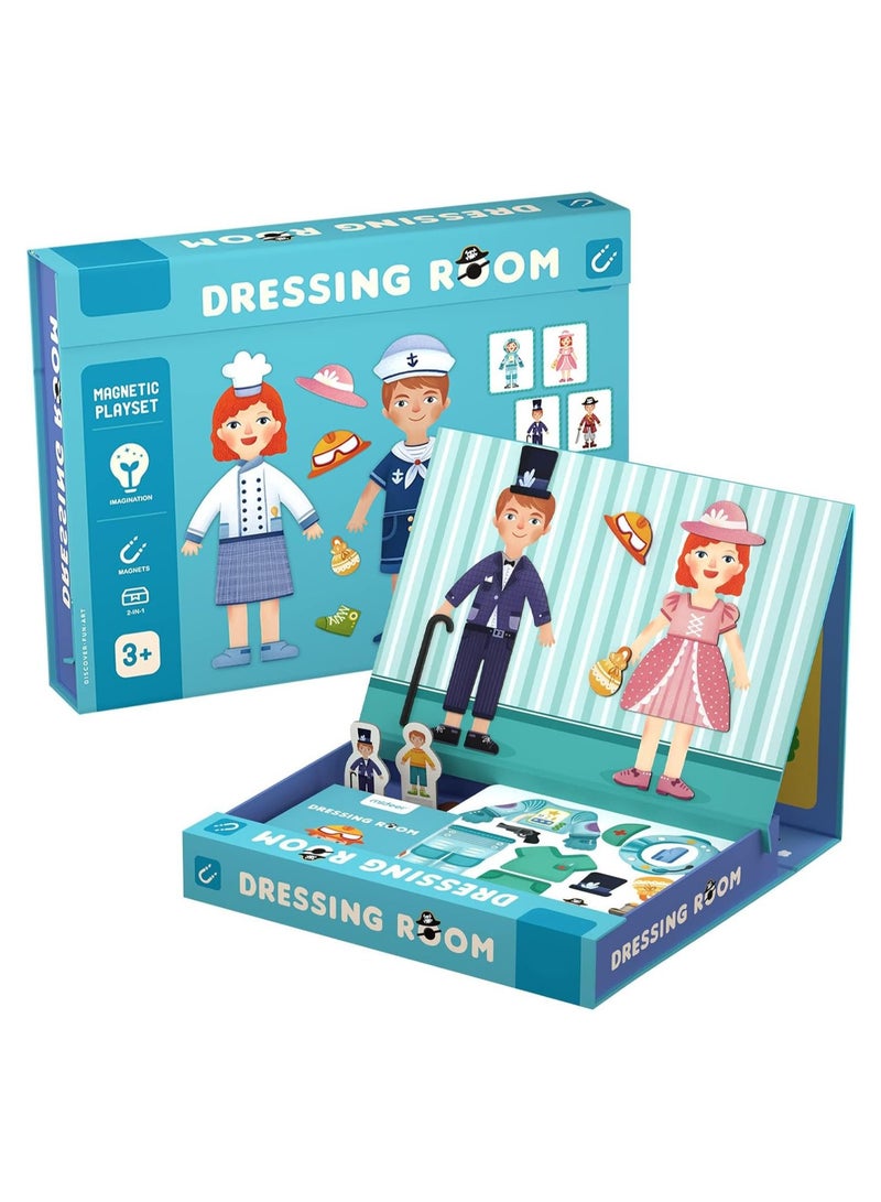 general Magnetic children's dress-up game, fashion design pretend game set (including 50 pieces of magnetic clothing and accessories), educational matching game and educational set with storage box, gift for children aged 3-6 - Image 1