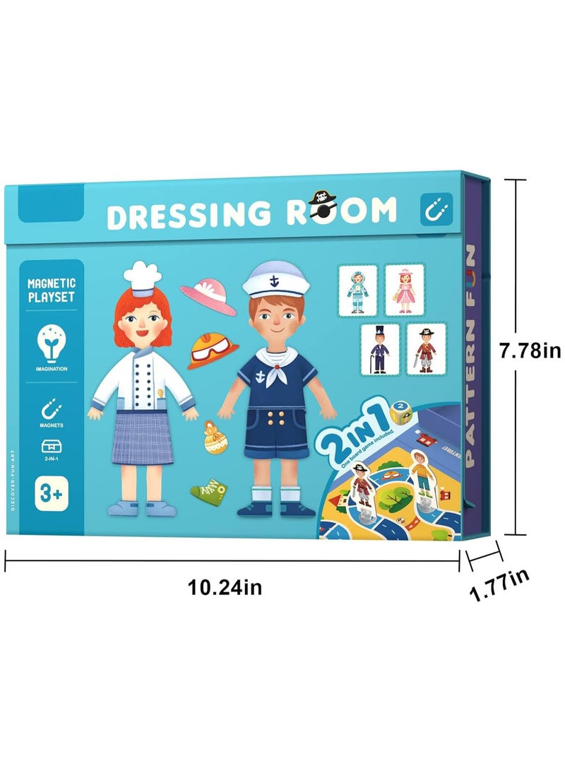 general Magnetic children's dress-up game, fashion design pretend game set (including 50 pieces of magnetic clothing and accessories), educational matching game and educational set with storage box, gift for children aged 3-6 - Image 5