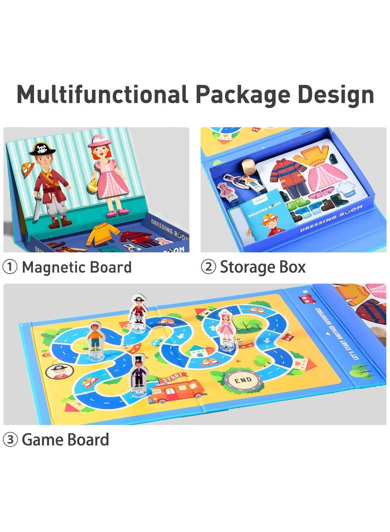general Magnetic children's dress-up game, fashion design pretend game set (including 50 pieces of magnetic clothing and accessories), educational matching game and educational set with storage box, gift for children aged 3-6 - Image 4