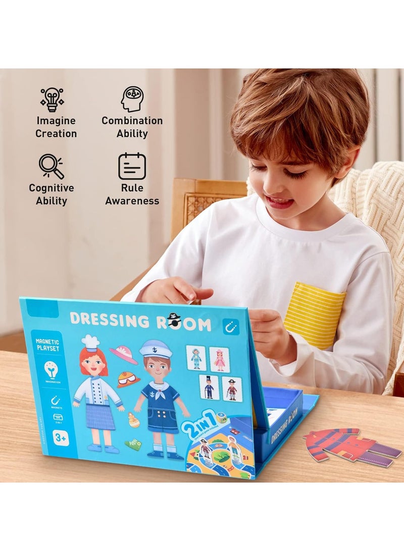 general Magnetic children's dress-up game, fashion design pretend game set (including 50 pieces of magnetic clothing and accessories), educational matching game and educational set with storage box, gift for children aged 3-6 - Image 2